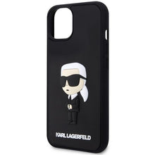 Заредете изображение във визуализатора на галерията – Karl Lagerfeld KLHCP14M3DRKINK iPhone 14 Plus 6.7" black/black hardcase Rubber Ikonik 3D
