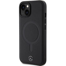 Заредете изображение във визуализатора на галерията – Mercedes MEHMP14S23RCMK case for iPhone 14 - black Smooth Leather MagSafe
