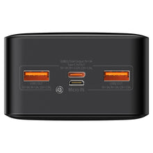 Заредете изображение във визуализатора на галерията – Power Bank BASEUS Bipow Overseas Edition - 30 000mAh LCD Quick Charge PD 20W with cable USB to Micro PPBD050401 black
