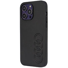 Заредете изображение във визуализатора на галерията – Audi Synthetic Leather iPhone 14 Pro Max 6.7" black/black hardcase AU-TPUPPCIP14PM-TT/D1-BK
