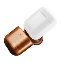 Заредете изображение във визуализатора на галерията – iCarer Leather Oil Wax Genuine Leather Case for AirPods 2 / AirPods 1 light brown (WMAP011-BN)
