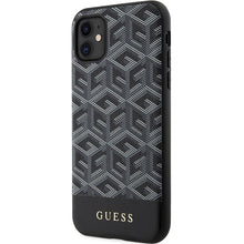 Заредете изображение във визуализатора на галерията – Original Case GUESS hardcase GCube Stripes MagSafe GUHMN61HGCFSEK for Iphone 11/ Xr black
