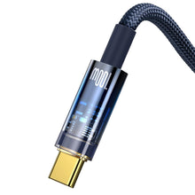 Заредете изображение във визуализатора на галерията – Baseus Explorer Series Auto Power-Off Fast Charging Data Cable USB to Type-C 100W 1m Blue - TopMag
