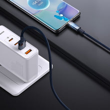 Заредете изображение във визуализатора на галерията – Baseus Explorer Series Auto Power-Off Fast Charging Data Cable USB to Type-C 100W 1m Blue - TopMag
