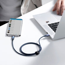 Заредете изображение във визуализатора на галерията – Baseus Explorer Series Auto Power-Off Fast Charging Data Cable USB to Type-C 100W 1m Blue - TopMag
