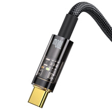 Заредете изображение във визуализатора на галерията – Baseus Explorer Series Auto Power-Off Fast Charging Data Cable USB to Type-C 100W 2m Black - TopMag
