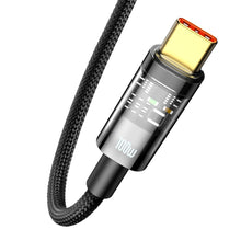 Заредете изображение във визуализатора на галерията – Baseus Explorer Series Auto Power-Off Fast Charging Data Cable USB to Type-C 100W 2m Black - TopMag
