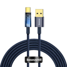 Заредете изображение във визуализатора на галерията – Baseus Explorer Series cable USB - USB Type C 100W 2m blue (CATS000303) - TopMag
