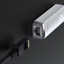 Заредете изображение във визуализатора на галерията – Baseus Lite Series external USB Type C network adapter - RJ-45 (100Mbps) white (WKQX000202) - TopMag
