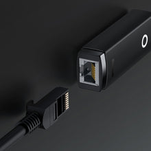 Заредете изображение във визуализатора на галерията – Baseus Lite Series external USB-A network adapter - RJ-45 1Gbps (1000Mbps) black (WKQX000101) - TopMag

