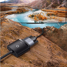 Заредете изображение във визуализатора на галерията – Baseus Lite Series plug adapter HDMI to VGA + mini jack 3.5mm / micro USB power supply black (WKQX010101) - TopMag
