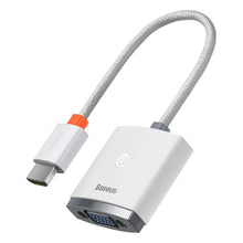 Заредете изображение във визуализатора на галерията – Baseus Lite Series plug adapter HDMI to VGA + mini jack 3.5mm / micro USB power supply white (WKQX010102) - TopMag

