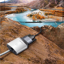 Заредете изображение във визуализатора на галерията – Baseus Lite Series plug adapter HDMI to VGA + mini jack 3.5mm / micro USB power supply white (WKQX010102) - TopMag
