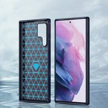 Заредете изображение във визуализатора на галерията – Carbon Case for Samsung Galaxy S23 Ultra flexible silicone carbon cover blue
