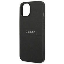 Заредете изображение във визуализатора на галерията – Original faceplate case GUESS GUHCP14SPSASBBK for iPhone 14 (Saffiano With Metal Logo / black)
