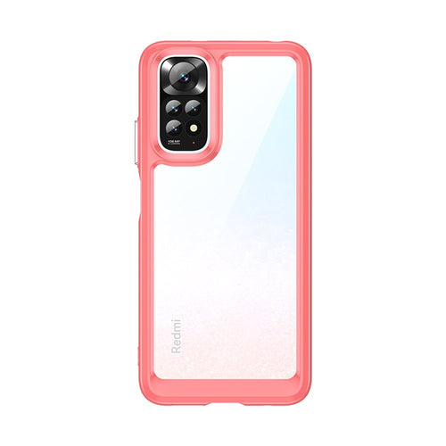 Outer Space Case Cover for Xiaomi Redmi Note 11 Hard Cover with Gel Frame Red - TopMag