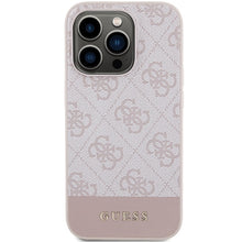 Заредете изображение във визуализатора на галерията – Original Case GUESS hardcase 4G Stripe Collection GUHCP15LG4GLPI for Iphone 15 Pro pink
