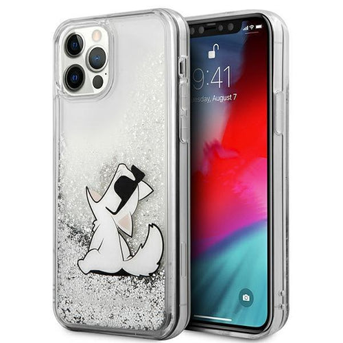 Karl Lagerfeld KLHCP12LGCFS iPhone 12 Pro Max 6.7" silver/silver hardcase Liquid Glitter Choupette Fun
