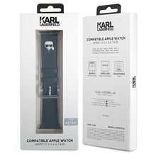 Заредете изображение във визуализатора на галерията – Watch strap for apple watch silicone karl lagerfeld saffiano kh 42/44mm klawmokhk black - TopMag
