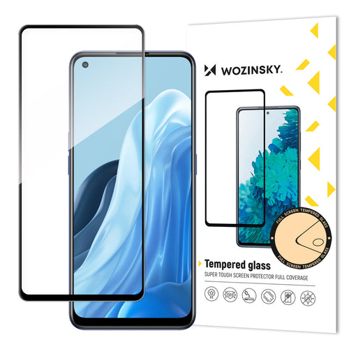 Wozinsky Tempered Glass Full Glue Super Tough Screen Protector Full Coveraged with Frame Case Friendly for Oppo Reno7 5G / Find X5 Lite black - TopMag