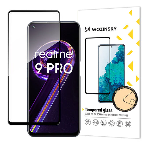 Wozinsky Tempered Glass Full Glue Super Tough Screen Protector Full Coveraged with Frame Case Friendly for Realme 9 Pro black - TopMag