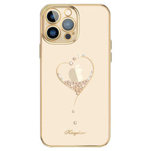 Заредете изображение във визуализатора на галерията – Kingxbar Wish Series case decorated with original Swarovski Crystals iPhone 13 Pro gold - TopMag
