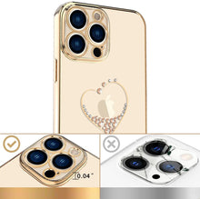 Заредете изображение във визуализатора на галерията – Kingxbar Wish Series case decorated with original Swarovski Crystals iPhone 13 Pro gold - TopMag
