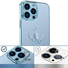 Заредете изображение във визуализатора на галерията – Kingxbar Wish Series case decorated with original Swarovski Crystals iPhone 13 Pro blue - TopMag
