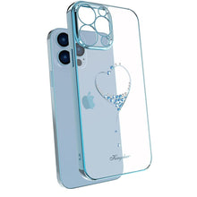 Заредете изображение във визуализатора на галерията – Kingxbar Wish Series case decorated with original Swarovski Crystals iPhone 13 Pro blue - TopMag
