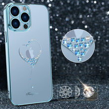 Заредете изображение във визуализатора на галерията – Kingxbar Wish Series case decorated with original Swarovski Crystals iPhone 13 Pro blue - TopMag

