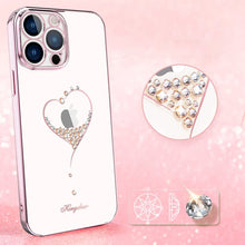 Заредете изображение във визуализатора на галерията – Kingxbar Wish Series case decorated with original Swarovski Crystals iPhone 13 Pro pink - TopMag

