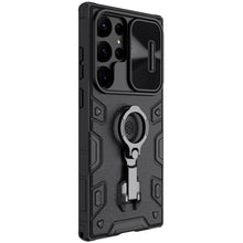 Заредете изображение във визуализатора на галерията – Nillkin CamShield Armor Pro Case Cover For Samsung Galaxy S23 Ultra Armor Cover With Camera Protector Ring Stand Black
