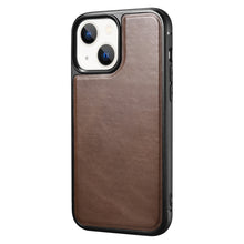 Заредете изображение във визуализатора на галерията – iCarer Leather Oil Wax case covered with genuine leather for iPhone 13 mini brown (ALI1211-BN) - TopMag
