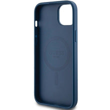 Заредете изображение във визуализатора на галерията – Original faceplate case GUESS GUHMP15MG4GFRB for iPhone 15 Plus (Magsafe / 4G Ring classic logo / blue)
