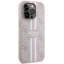Заредете изображение във визуализатора на галерията – Guess GUHMP14LP4RPSP iPhone 14 Pro 6.1" pink/pink hardcase 4G Printed Stripes MagSafe
