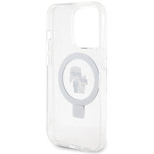 Заредете изображение във визуализатора на галерията – Karl Lagerfeld Ring Stand Karl&amp;Choupette MagSafe case for iPhone 14 Pro Max - white
