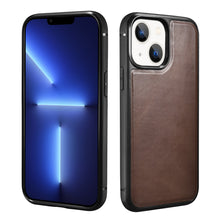 Заредете изображение във визуализатора на галерията – iCarer Leather Oil Wax case covered with genuine leather for iPhone 13 brown (ALI1212-BN) - TopMag
