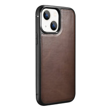 Заредете изображение във визуализатора на галерията – iCarer Leather Oil Wax case covered with genuine leather for iPhone 13 brown (ALI1212-BN) - TopMag
