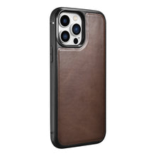 Заредете изображение във визуализатора на галерията – iCarer Leather Oil Wax case covered with genuine leather for iPhone 13 Pro brown (ALI1213-BN) - TopMag
