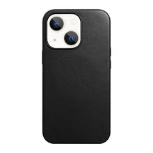 Заредете изображение във визуализатора на галерията – iCarer CH Leather case for iPhone 13 mini leather case (MagSafe compatible) black (ALI1207-BK) - TopMag
