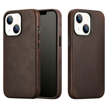 Заредете изображение във визуализатора на галерията – iCarer CH Leather case for iPhone 13 mini leather case (MagSafe compatible) brown (ALI1207-CO) - TopMag
