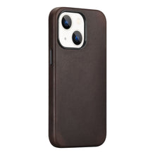 Заредете изображение във визуализатора на галерията – iCarer CH Leather case for iPhone 13 leather case (MagSafe compatible) brown (ALI1208-CO) - TopMag

