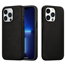 Заредете изображение във визуализатора на галерията – iCarer CH Leather case for iPhone 13 Pro leather case (MagSafe compatible) black (ALI1209-BK) - TopMag
