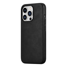 Заредете изображение във визуализатора на галерията – iCarer CH Leather case for iPhone 13 Pro leather case (MagSafe compatible) black (ALI1209-BK) - TopMag
