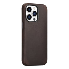 Заредете изображение във визуализатора на галерията – iCarer CH Leather case for iPhone 13 Pro leather case (MagSafe compatible) brown (ALI1209-CO) - TopMag
