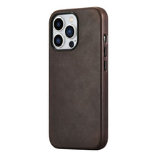 Заредете изображение във визуализатора на галерията – iCarer CH Leather case for iPhone 13 Pro leather case (MagSafe compatible) brown (ALI1209-CO) - TopMag
