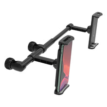 Заредете изображение във визуализатора на галерията – Wozinsky dual car phone holder for headrest black (WTHBK1) - TopMag
