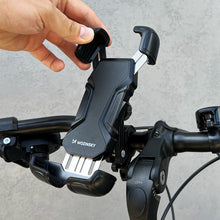 Заредете изображение във визуализатора на галерията – Wozinsky strong phone holder for the handlebar of a bicycle, motorcycle, scooters black (WBHBK6) - TopMag
