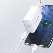 Заредете изображение във визуализатора на галерията – Ugreen USB Type C PD 30W wall charger with USB Type C cable 2m white (CD127) - TopMag
