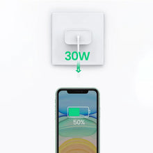 Заредете изображение във визуализатора на галерията – Ugreen USB Type C PD 30W wall charger with USB Type C cable 2m white (CD127) - TopMag
